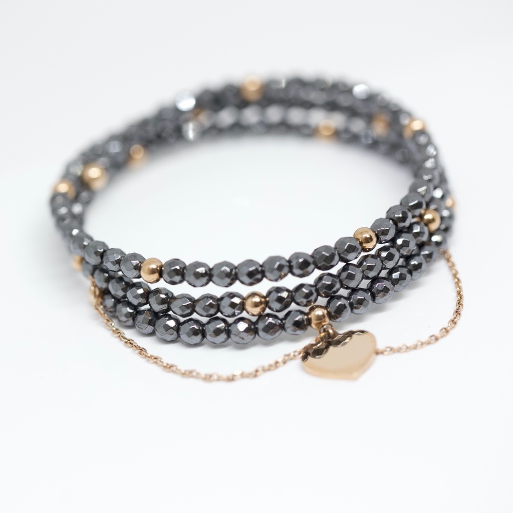 18k Gold Dipped Black Topaz Shiny Bracelet - Picture 6 of 7